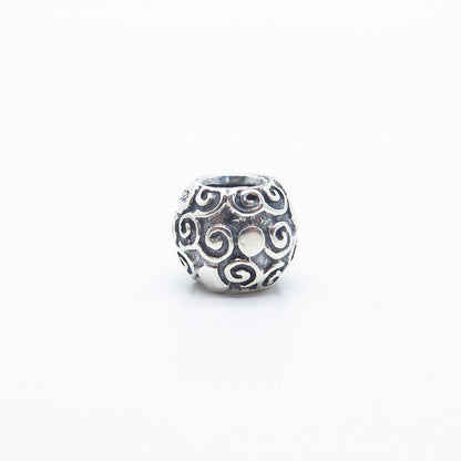 925 Sterling Silver Pandora Swirl Bead Charm