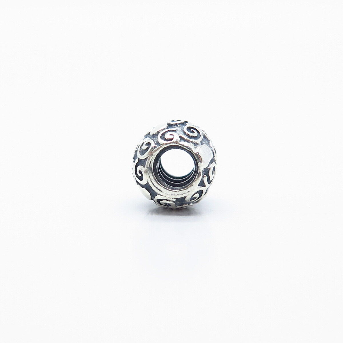 925 Sterling Silver Pandora Swirl Bead Charm