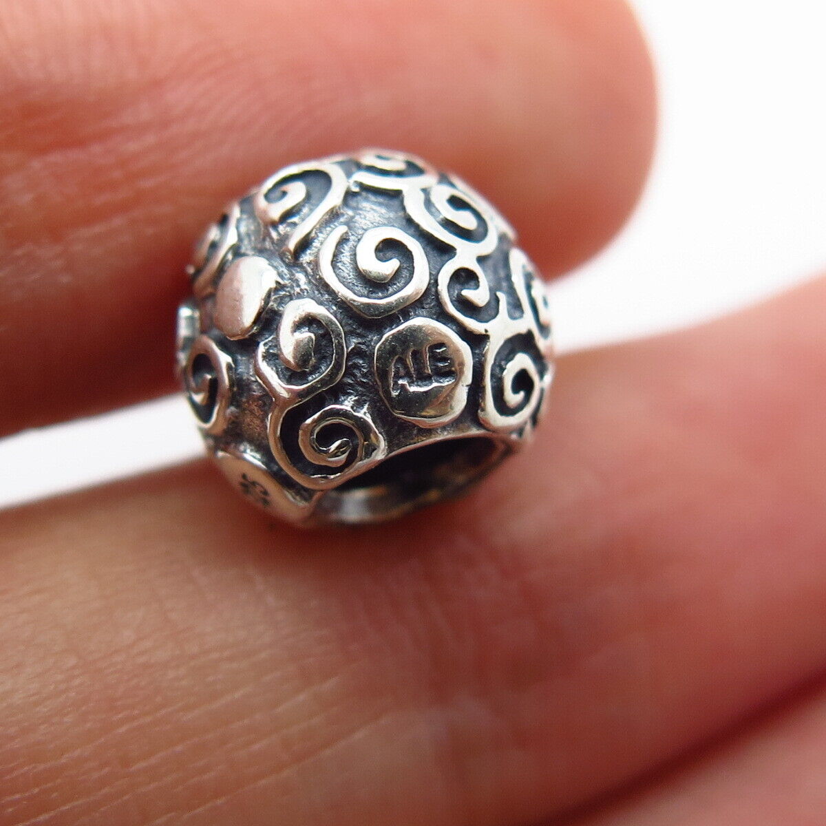 925 Sterling Silver Pandora Swirl Bead Charm