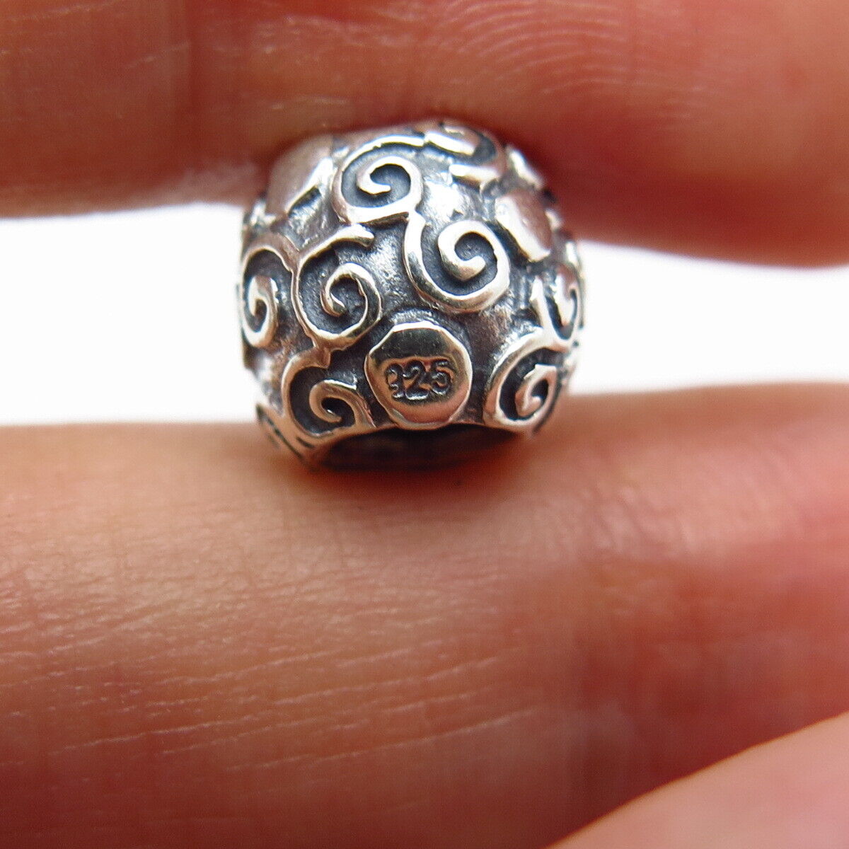 925 Sterling Silver Pandora Swirl Bead Charm