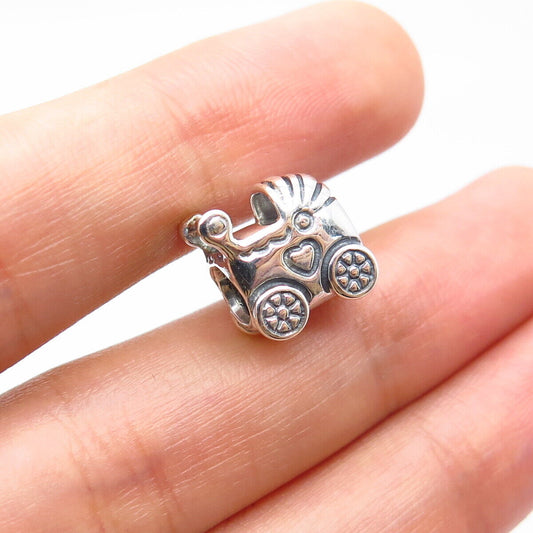 925 Sterling Silver Pandora Baby Carriage / Stroller Bead Charm