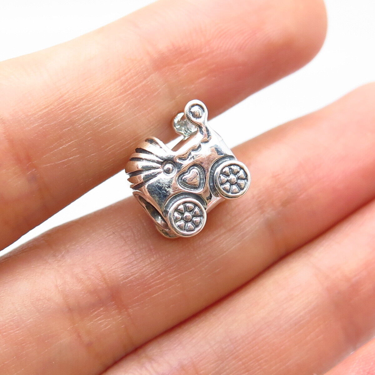 925 Sterling Silver Pandora Baby Carriage / Stroller  Bead Charm