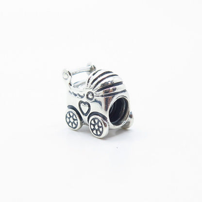 925 Sterling Silver Pandora Baby Carriage / Stroller  Bead Charm