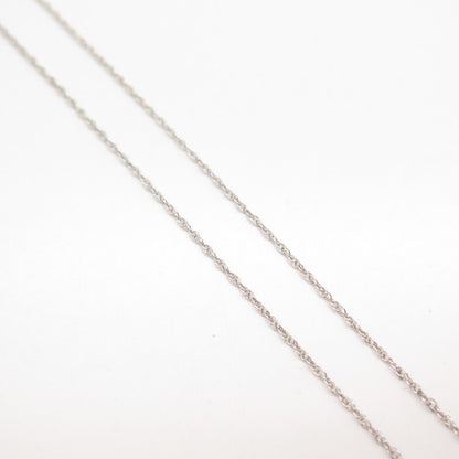 925 Sterling Silver N/C White & Black Diamond Prince-of-Wales Chain Necklace 21"