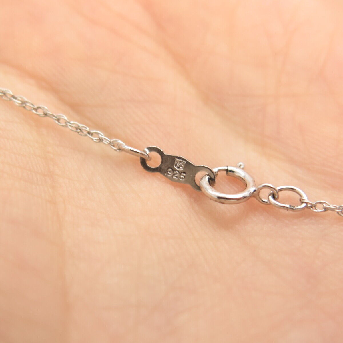 925 Sterling Silver N/C White & Black Diamond Prince-of-Wales Chain Necklace 21"