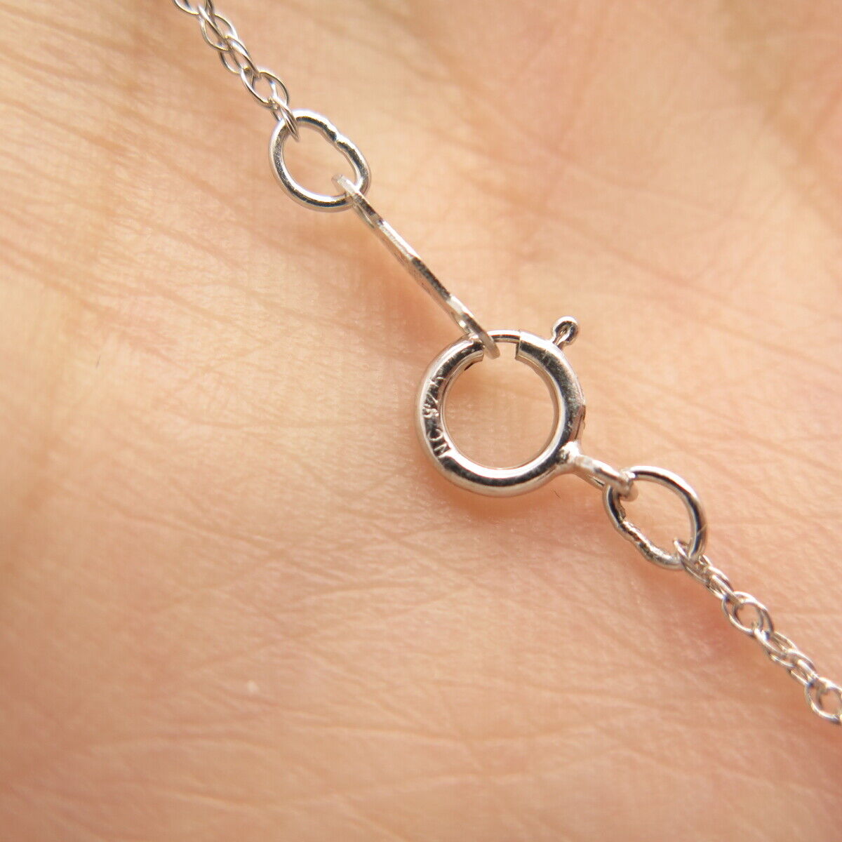 925 Sterling Silver N/C White & Black Diamond Prince-of-Wales Chain Necklace 21"