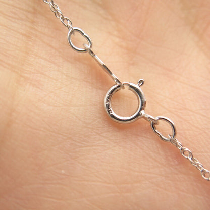 925 Sterling Silver N/C White & Black Diamond Prince-of-Wales Chain Necklace 21"