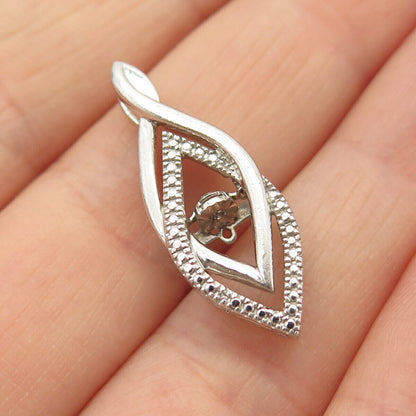 925 Sterling Silver Real Diamond Crossover / Infinity Slide Pendant