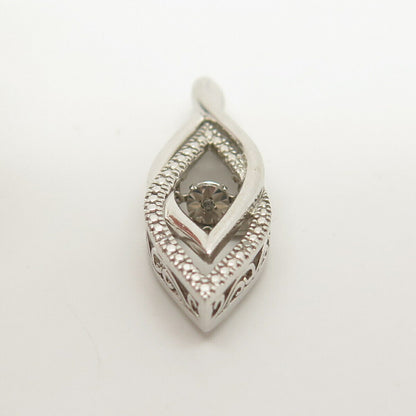 925 Sterling Silver Real Diamond Crossover / Infinity Slide Pendant