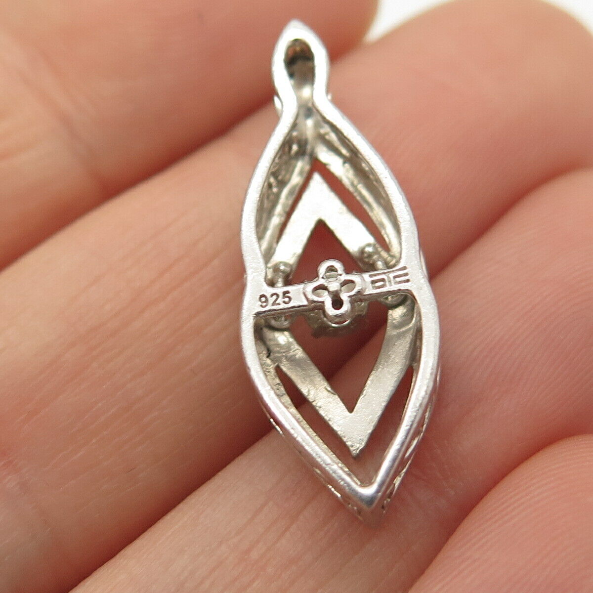 925 Sterling Silver Real Diamond Crossover / Infinity Slide Pendant