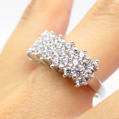 925 Sterling Silver Pave C Z Ring Size 7