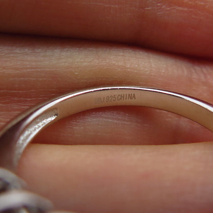 925 Sterling Silver Pave C Z Ring Size 7