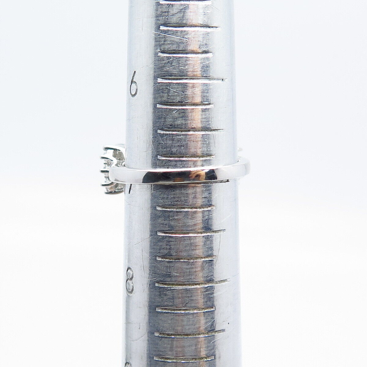 925 Sterling Silver Pave C Z Ring Size 7