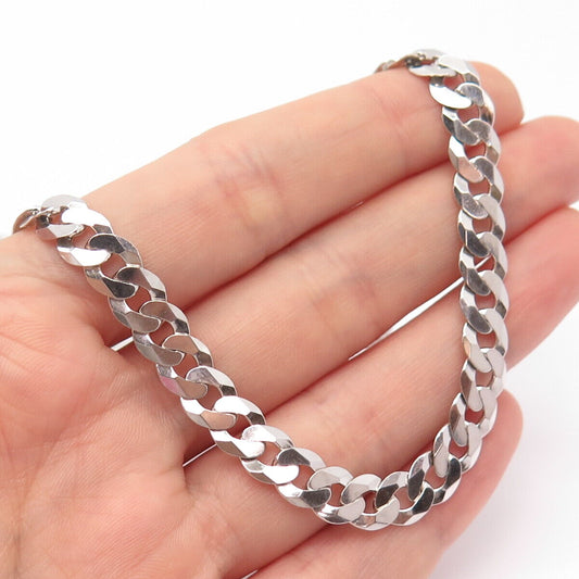 925 Sterling Silver Italy BSI Cuban Chain Necklace 25''