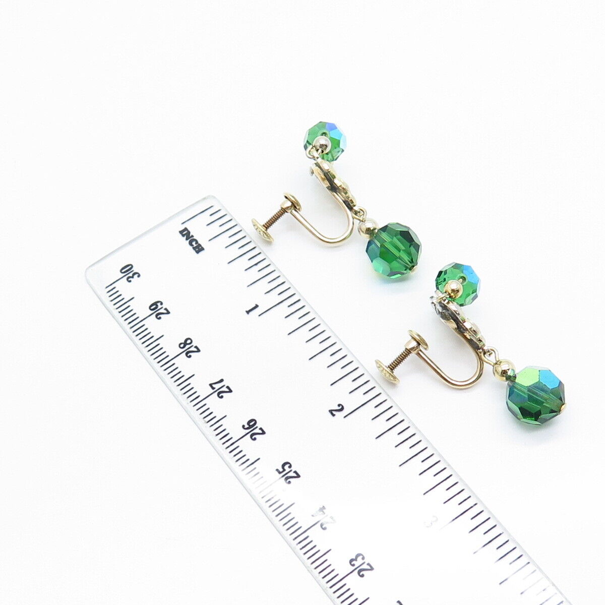 1/20 12K Gold Filled Vintage Mystic Crystal Earrings