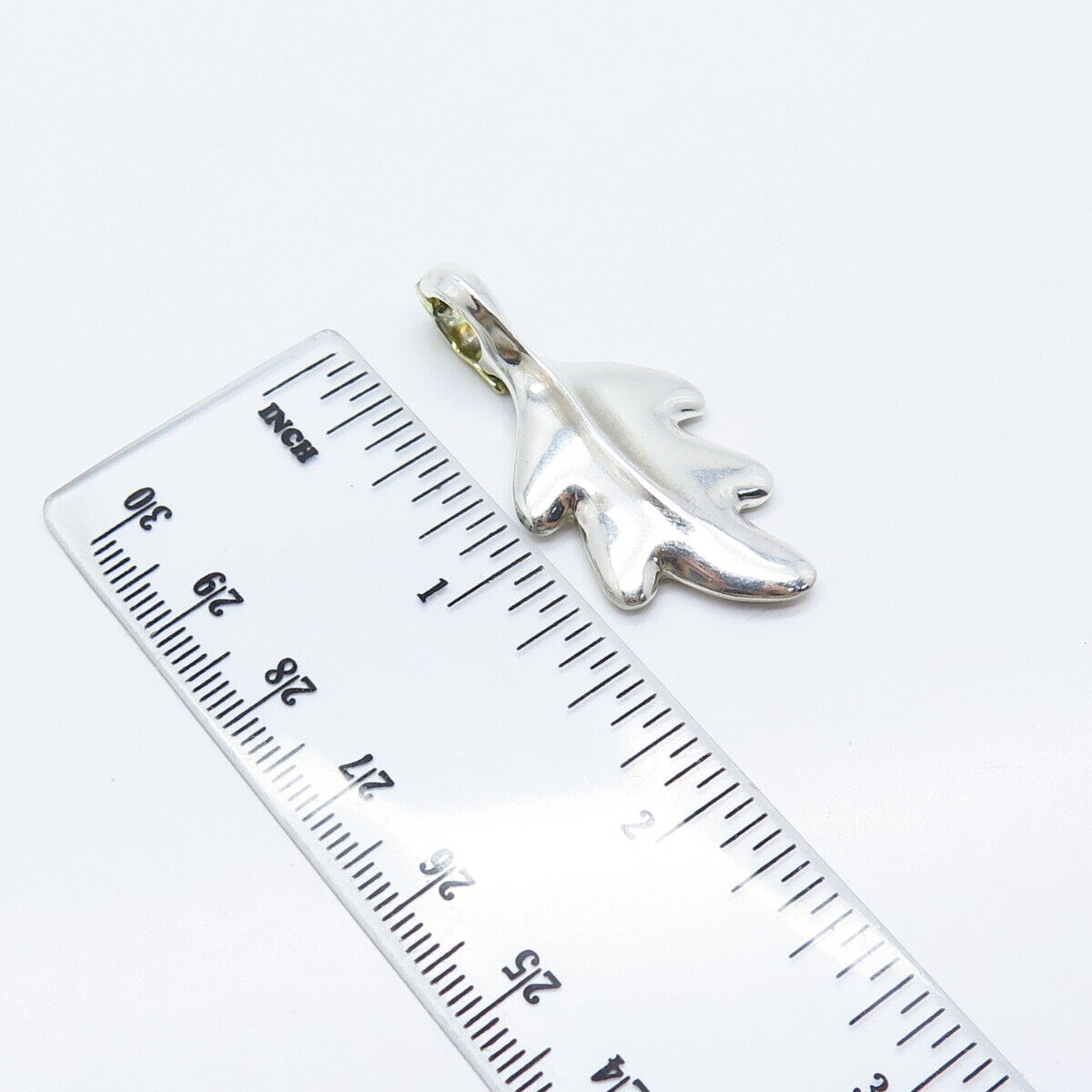 925 Sterling Silver 2-Tone Vintage Carole Leaf Pendant