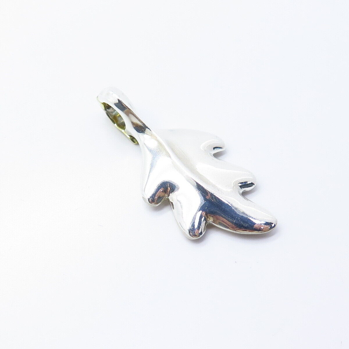 925 Sterling Silver 2-Tone Vintage Carole Leaf Pendant
