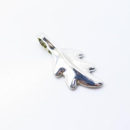 925 Sterling Silver 2-Tone Vintage Carole Leaf Pendant