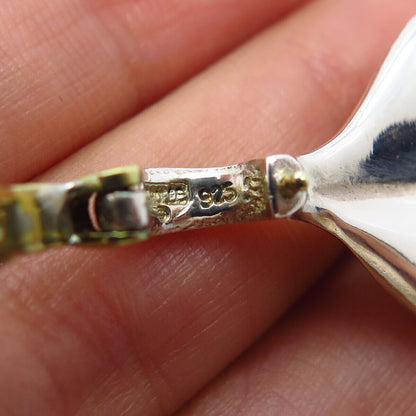 925 Sterling Silver 2-Tone Vintage Carole Leaf Pendant