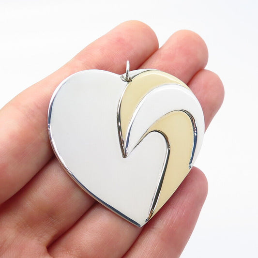 925 Sterling Silver / 12K Vintage Karen Hayes Heart Pendant