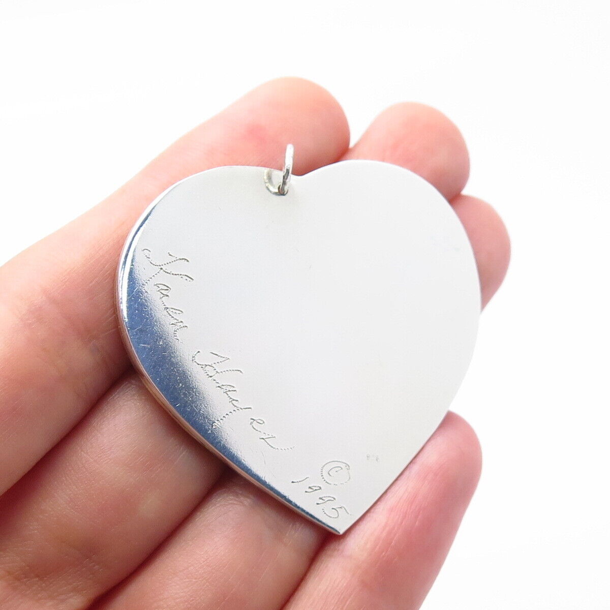 925 Sterling Silver / 12K Vintage Karen Hayes Heart Pendant