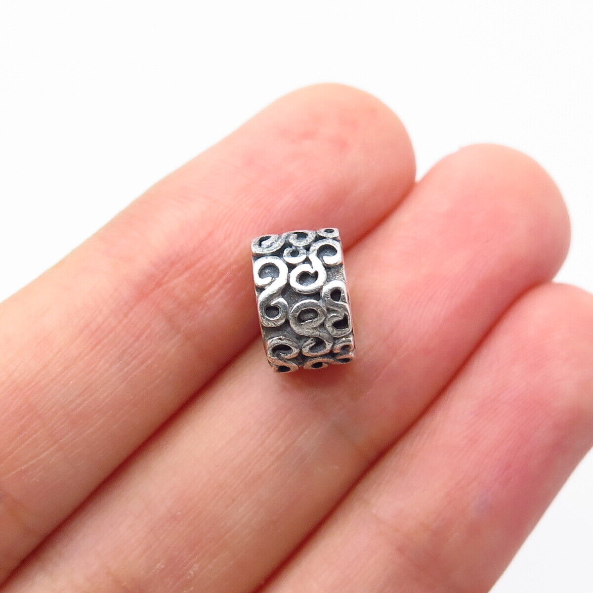 925 Sterling Silver Pandora Swirl Bead Charm