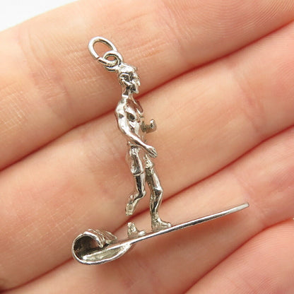 925 Sterling Silver Vintage Surfer Design Pendant