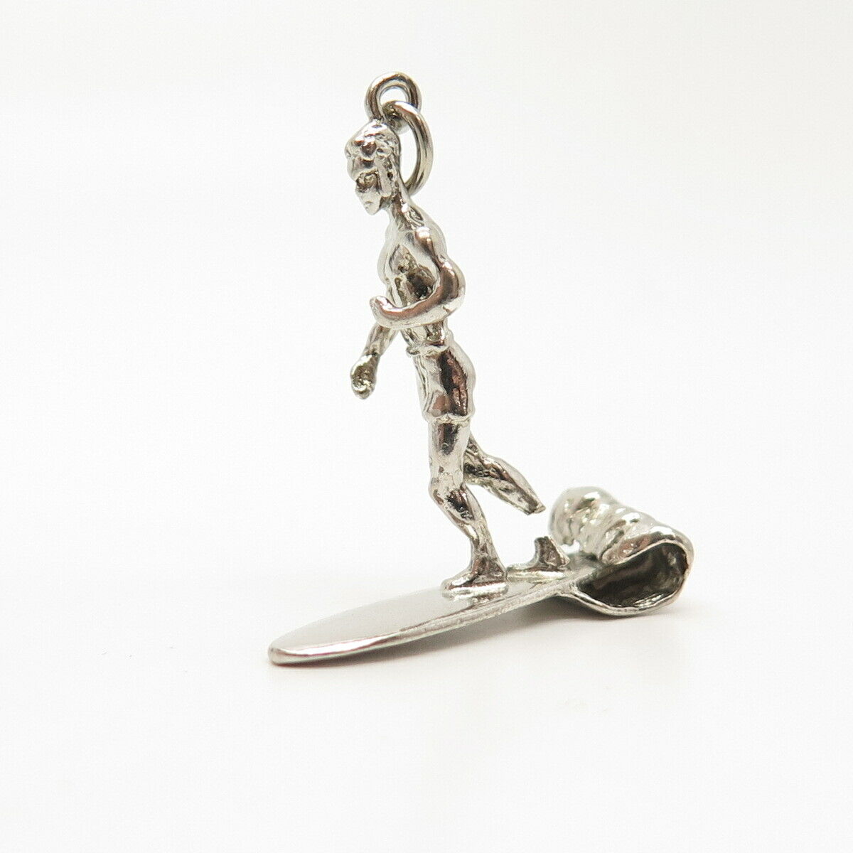 925 Sterling Silver Vintage Surfer Design Pendant