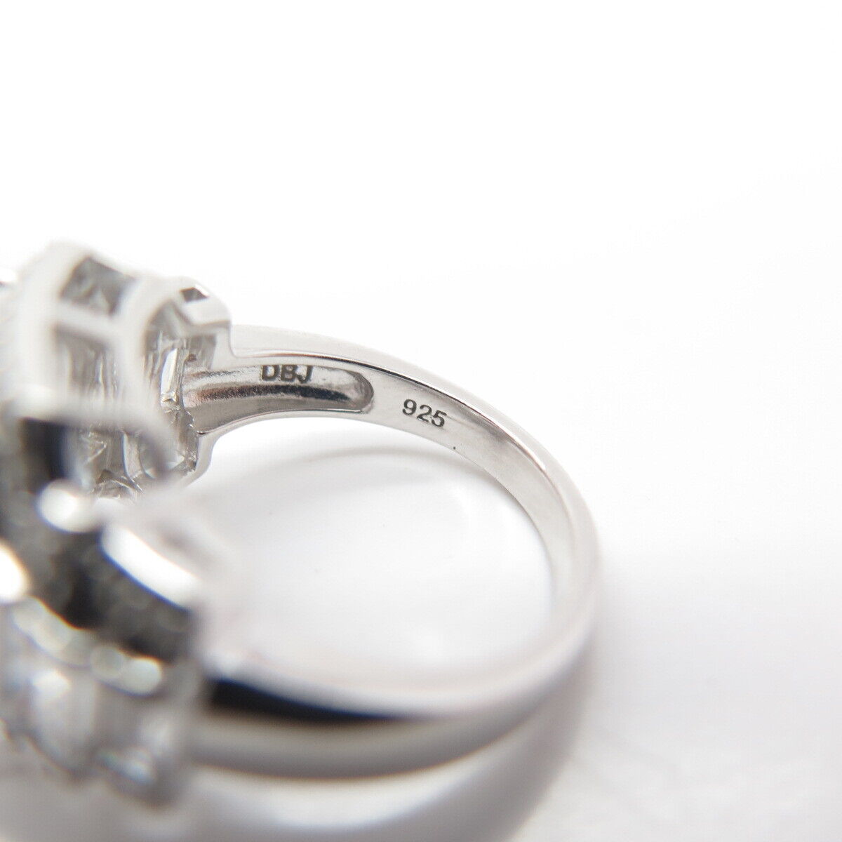 925 Sterling Silver Radiant-Cut C Z Wide Ring Size 5.75