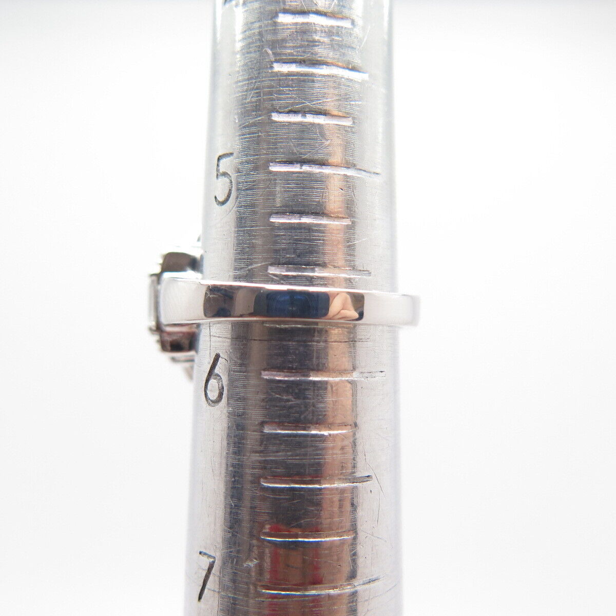 925 Sterling Silver Radiant-Cut C Z Wide Ring Size 5.75