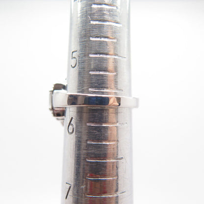 925 Sterling Silver Radiant-Cut C Z Wide Ring Size 5.75