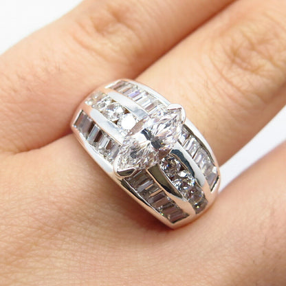 925 Sterling Silver Multi-C Z Ring Size 6.75