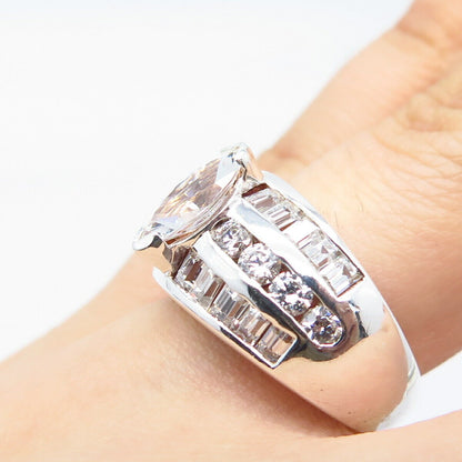 925 Sterling Silver Multi-C Z Ring Size 6.75