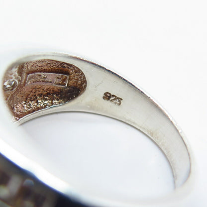 925 Sterling Silver Multi-C Z Ring Size 6.75