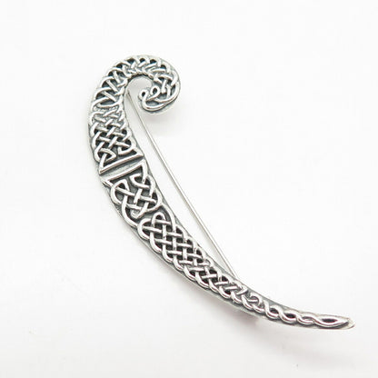 925 Sterling Silver Vintage Peter Stone Celtic Pin Brooch