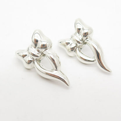 925 Sterling Silver Vintage Bayanihan Bow Earrings