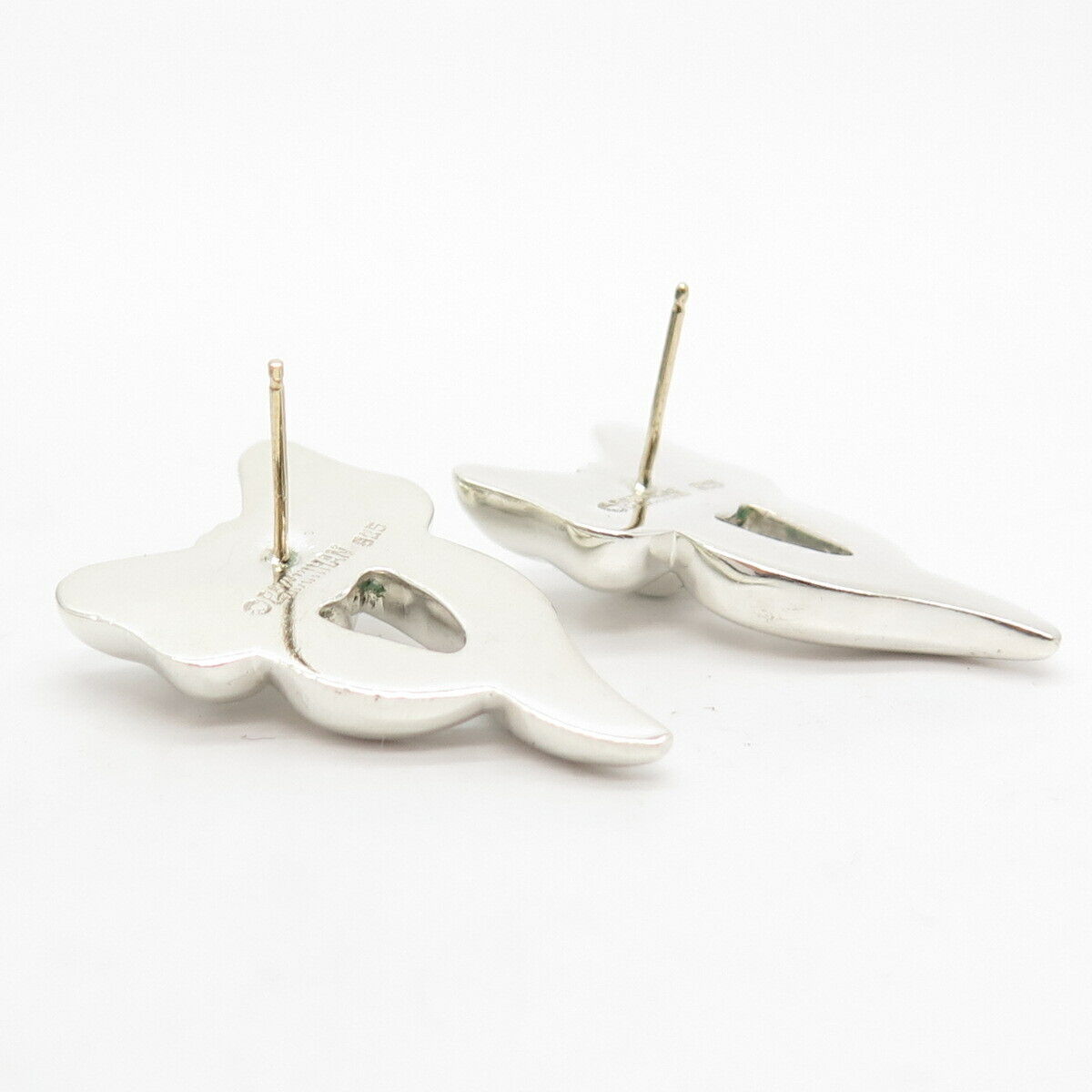 925 Sterling Silver Vintage Bayanihan Bow Earrings