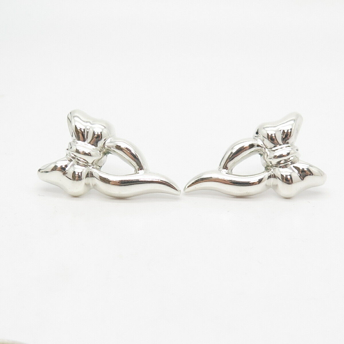 925 Sterling Silver Vintage Bayanihan Bow Earrings