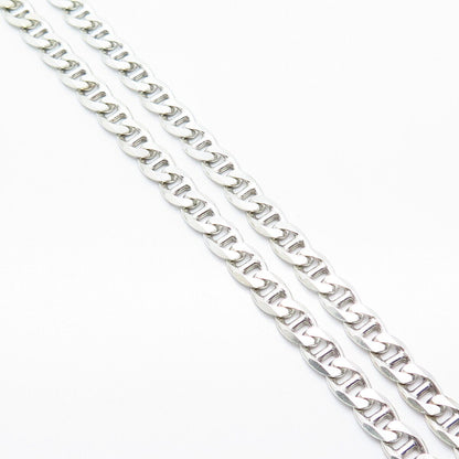 925 Sterling Italy PGDA Anchor Mariner Chain Necklace 22''