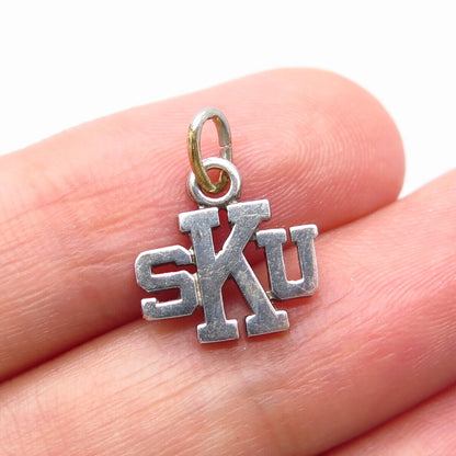 925 Sterling Silver Vintage “KSU” Kansas State University Charm Pendant