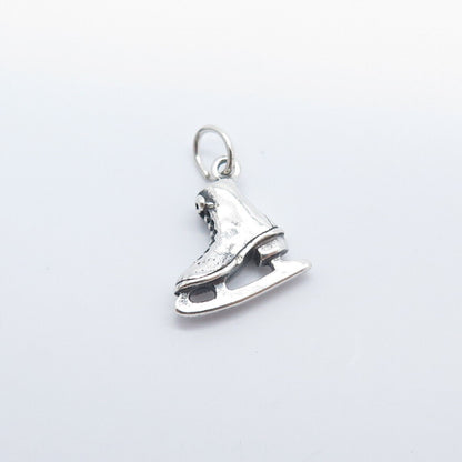 925 Sterling Silver Vintage Shube Ice Skating Shoe Charm Pendant