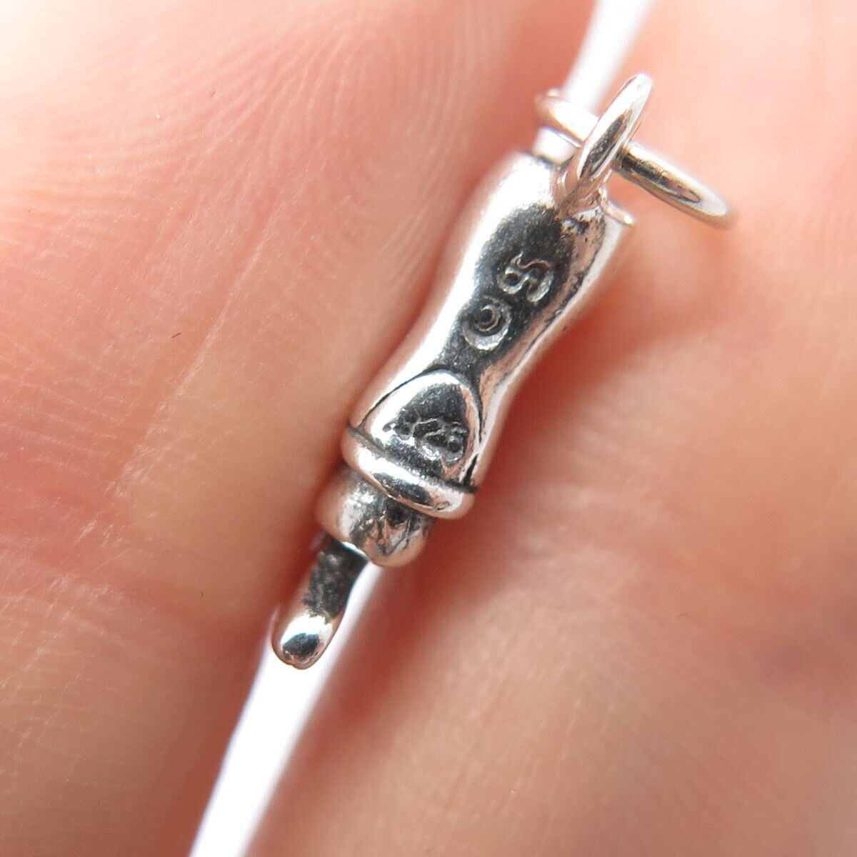 925 Sterling Silver Vintage Shube Ice Skating Shoe Charm Pendant