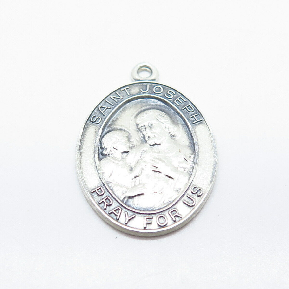 925 Sterling Silver Vintage St. Joseph Religious Pendant