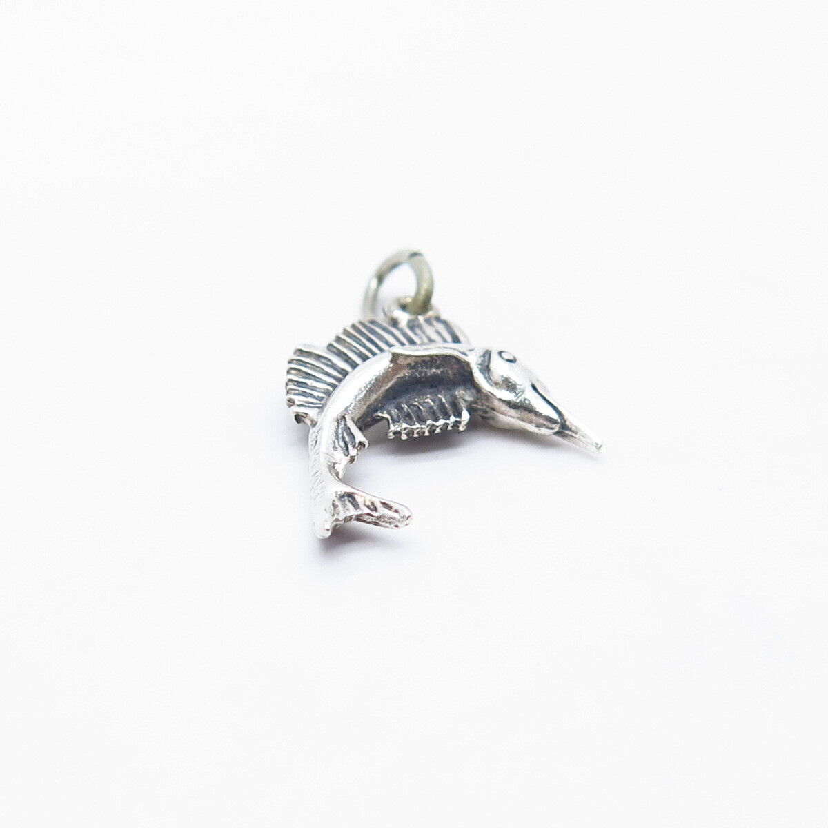 925 Sterling Silver Vintage BEAU Swordfish Charm Pendant