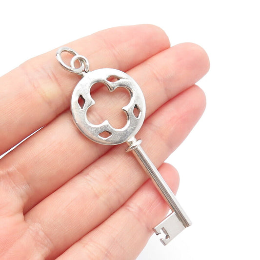 925 Sterling Silver Vintage Ornate Key Pendant