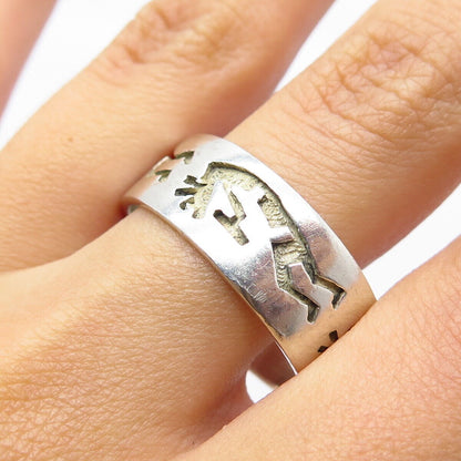 925 Sterling Silver Vintage Kokopelli Tribal Band Ring Size 13.25