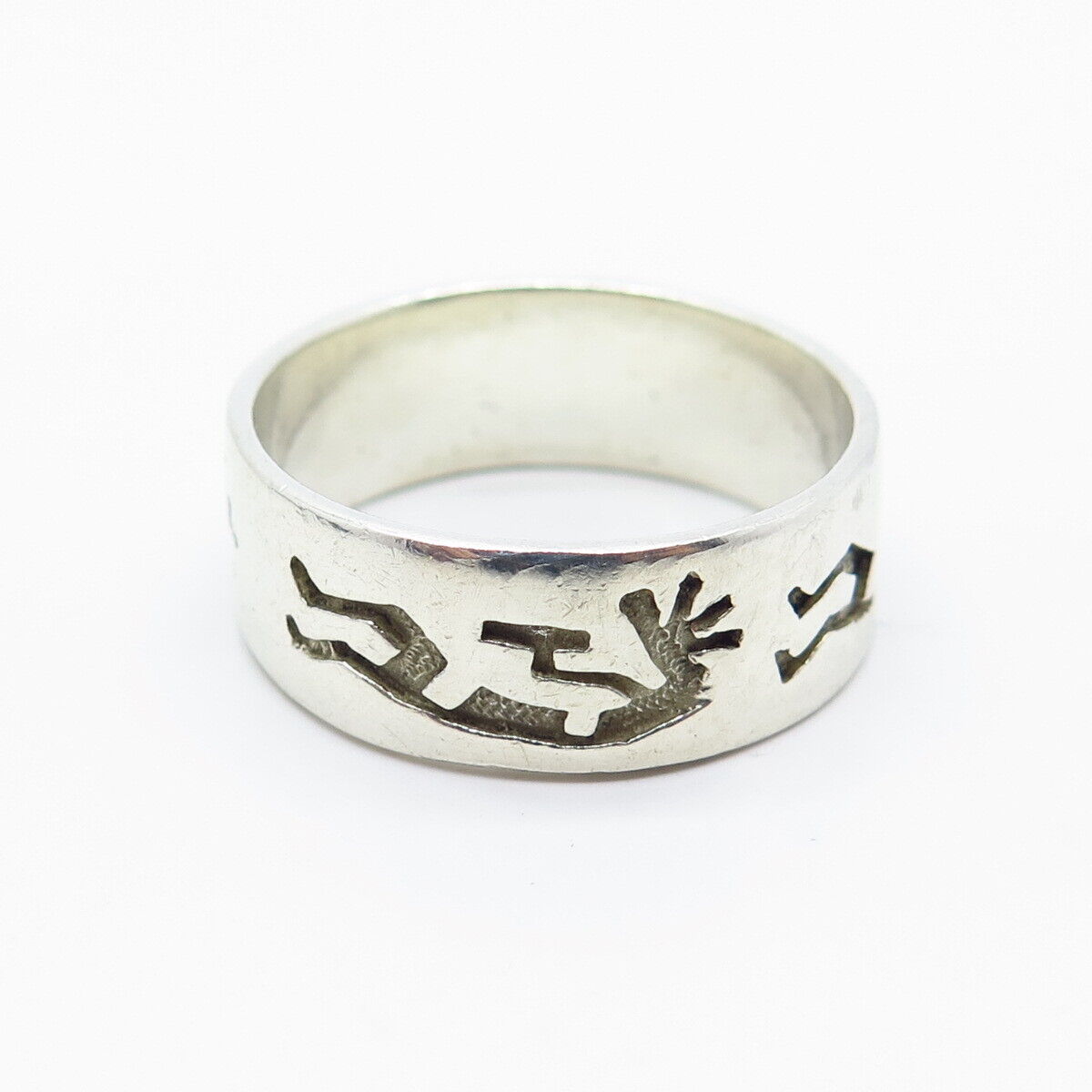 925 Sterling Silver Vintage Kokopelli Tribal Band Ring Size 13.25