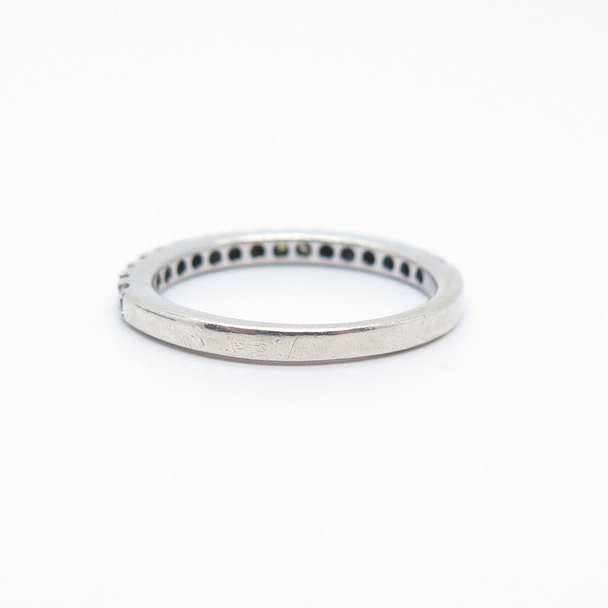 925 Sterling Silver C Z Half Eternity Ring Size 6.75