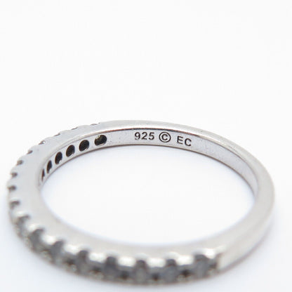 925 Sterling Silver C Z Half Eternity Ring Size 6.75