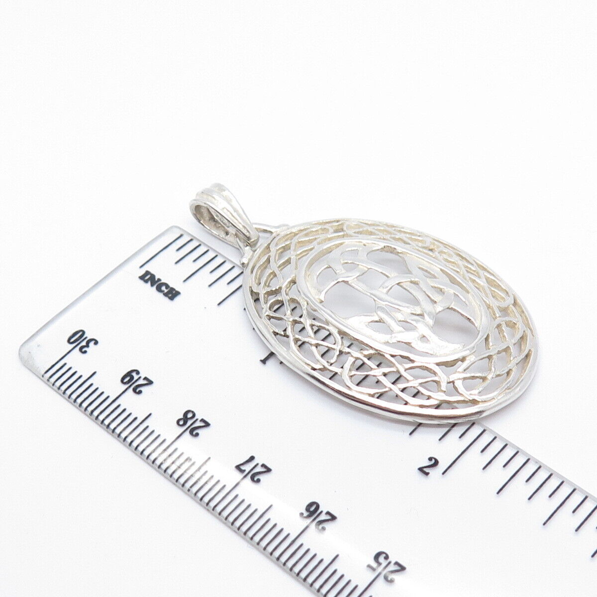 925 Sterling Silver Vintage Celtic Oval Pendant